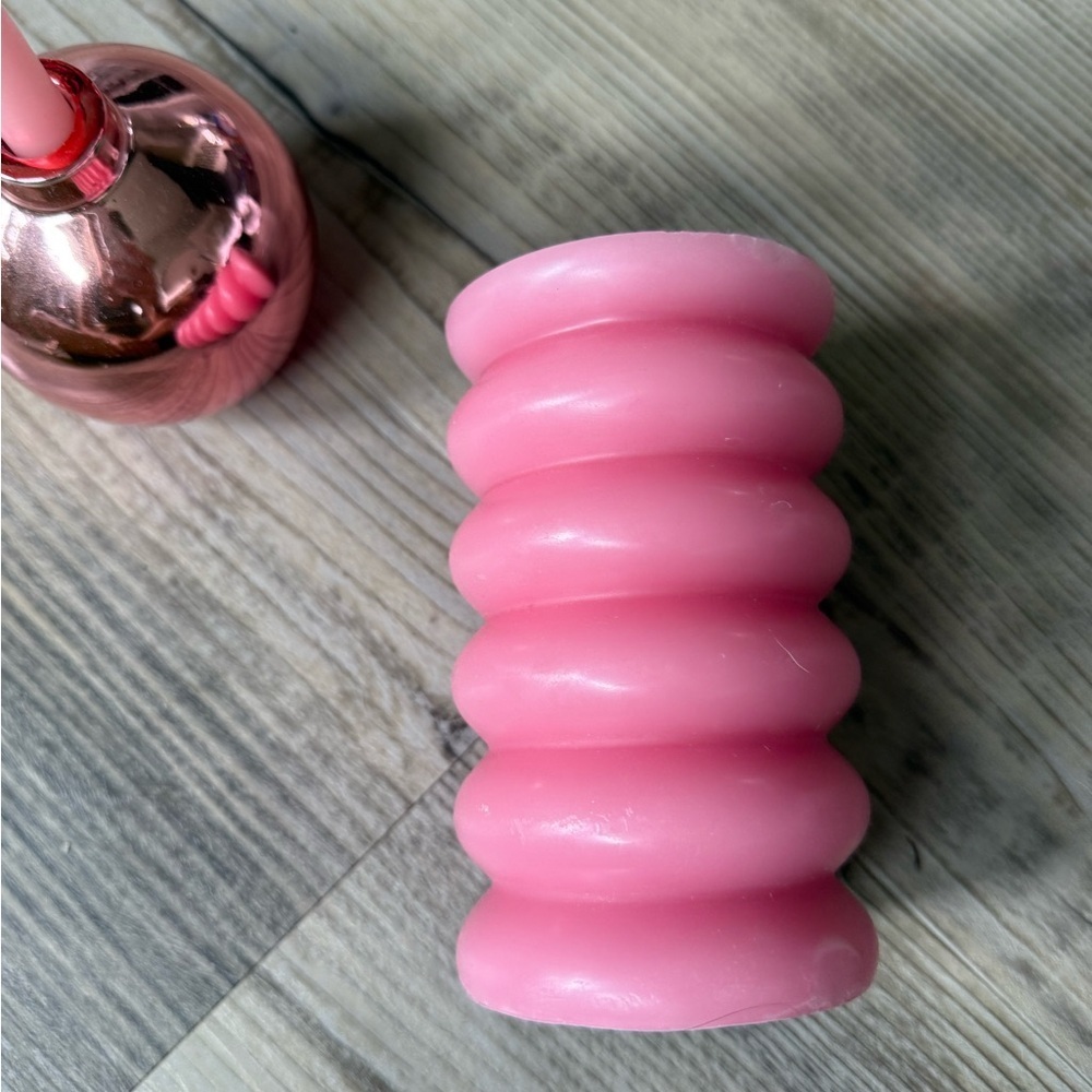Pink Candle Set with Holder - Picture 2 of 4